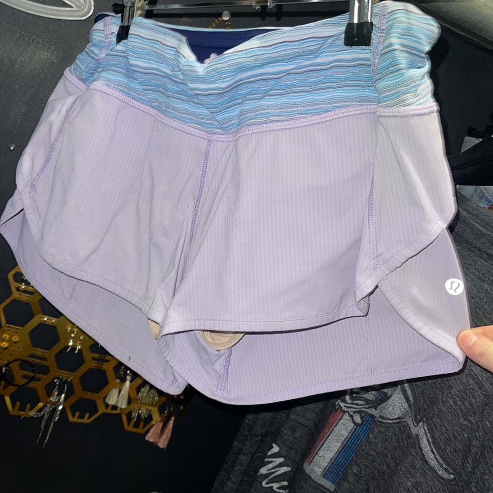 purple lululemon shorts